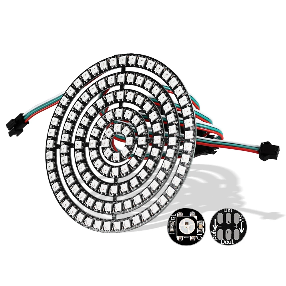 Светодиодный модуль WS2812B 5050 RGB Pixel 1 бит 8 16 24 35 45 WS2812 IC полноцветный приводной
