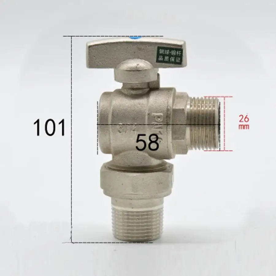 3/4" BSP Male Ball Angle Valve Elbow 90 Degree With Scoket Union Water