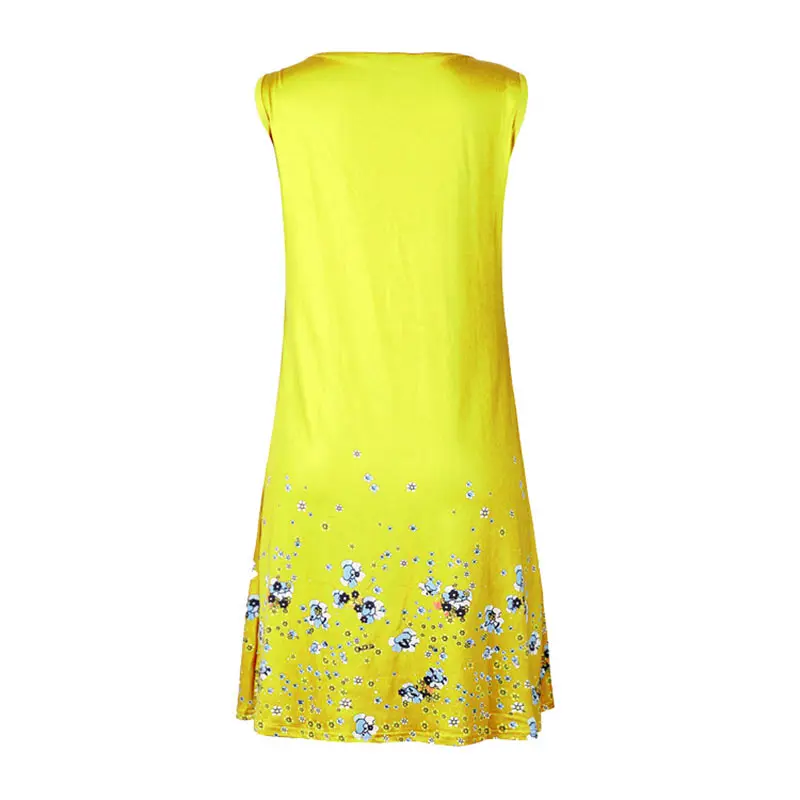2018 Summer Women'S Casual Beach Dress Printing Floral Female Sexy Sleeveless Shirt Dress Robe Femme Black Plus Size Clothes (47)
