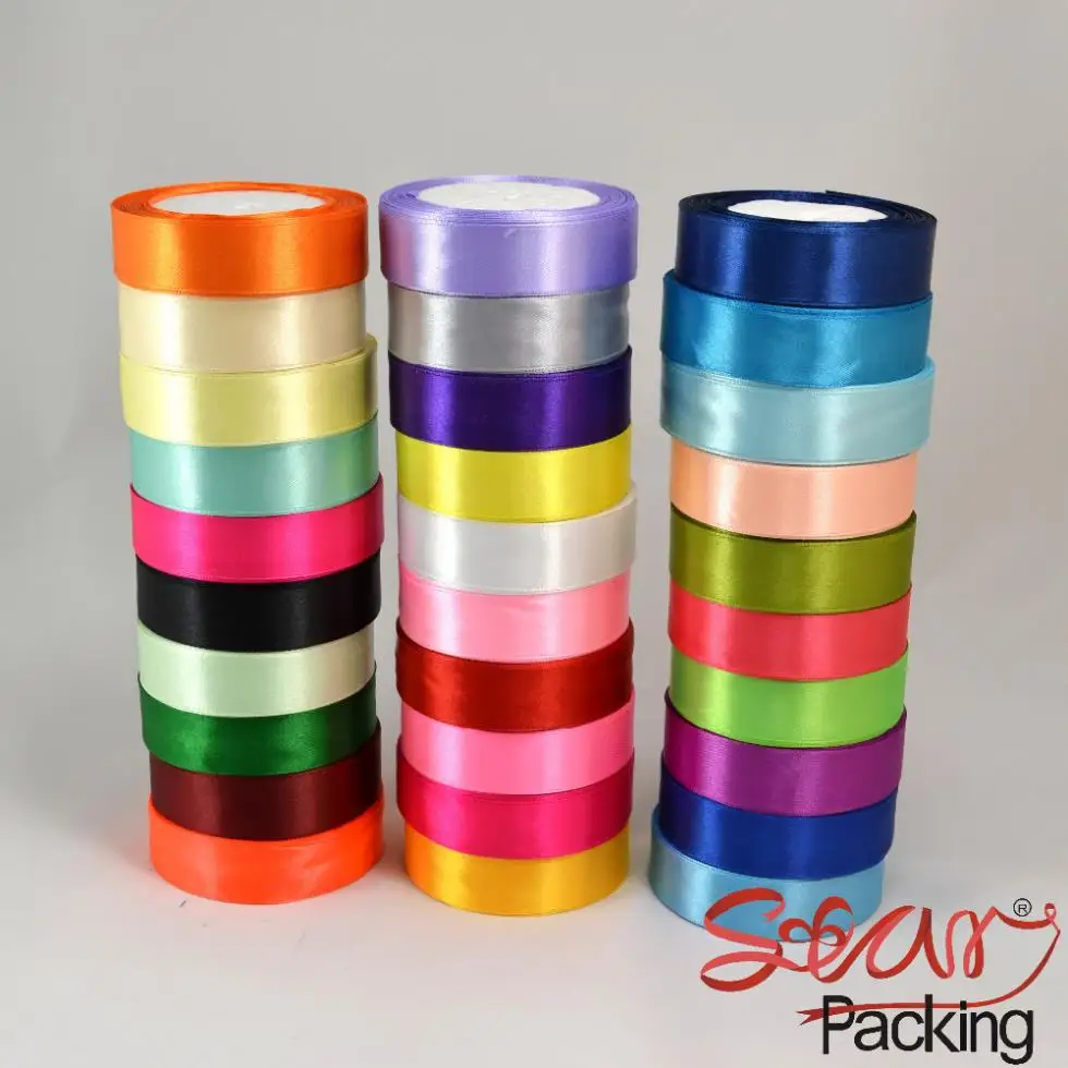 Discount 1" single face polyester Ruban satin ribbon 25mm Next cloth tape ribbons party