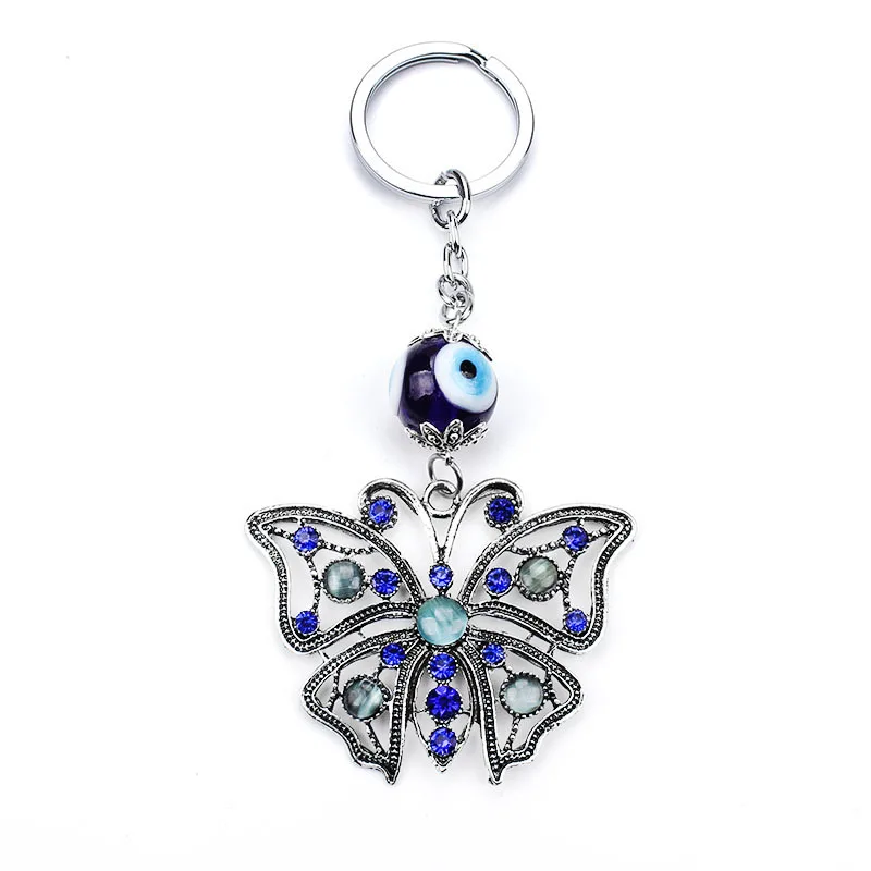 Cute Butterfly Keychain Lucky Evil Eye Key Chain Animal Car Pendant Jewelry For Men Women Gifts Fashion Gift | Украшения и