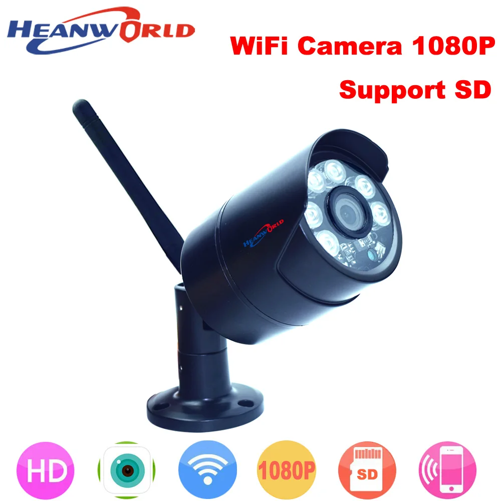Наружная Водонепроницаемая беспроводная IP камера Heanworld 1080 МП P Wi Fi micro SD карта веб