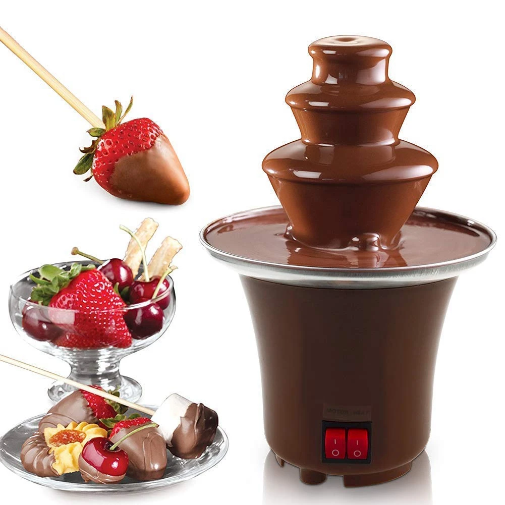 Мини шоколадный фонтан Креативный дизайн Шоколадный расплав с нагревательным фондюшница шоколадный фондю плавящая машина с европейской вилкой