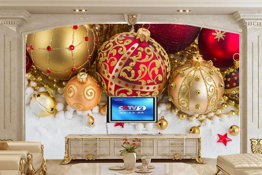 Custom Christmas Balls 3d modern wallpaper papel de parede coffee shop restaurant hotel dining room tv wall bedroom large mural |