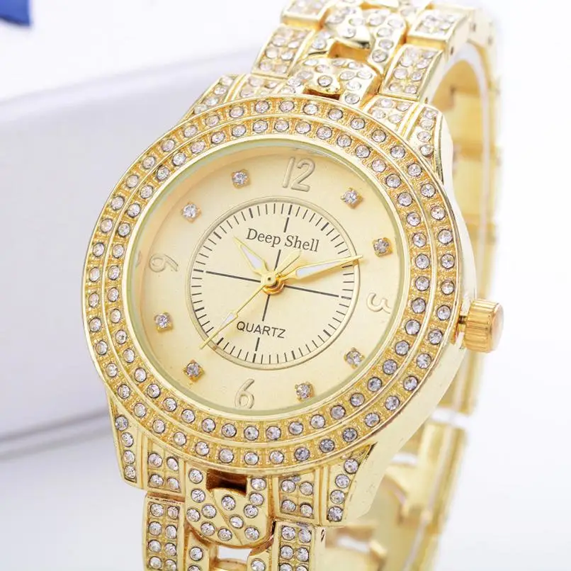 2018 золотые часы Для женщин Элитный бренд новые женские кварцевые часы, мужские часы с подарки для девочек Нержавеющая сталь наручные часы