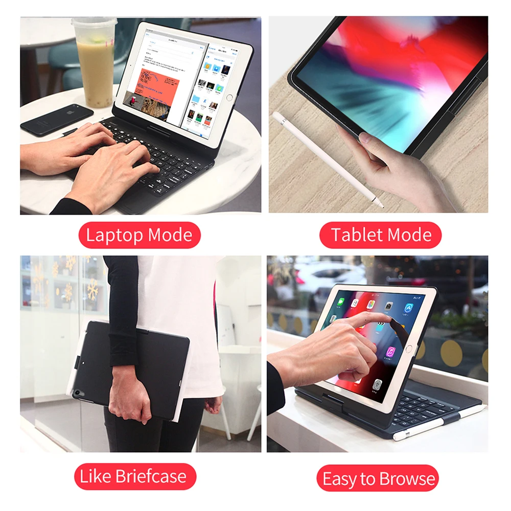  DUX DUCIS Wireless Keyboard Case for iPad air 2019 Bluetooth Smart Folding Tablet Cover for iPad ai
