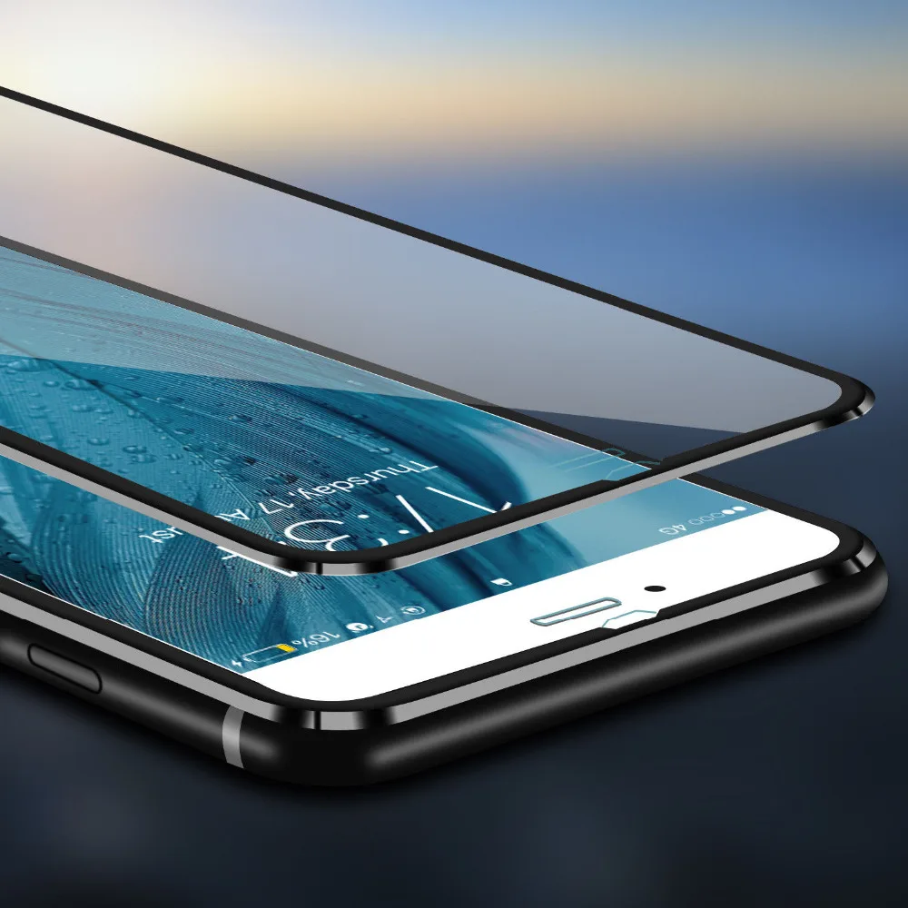 

2PCs MIFCKS 3D Curved Edge Alloy Tempered Glass For iPhone X 8 7 Plus 6 Full Cover Screen Protector Film For iPhone XS Max XR