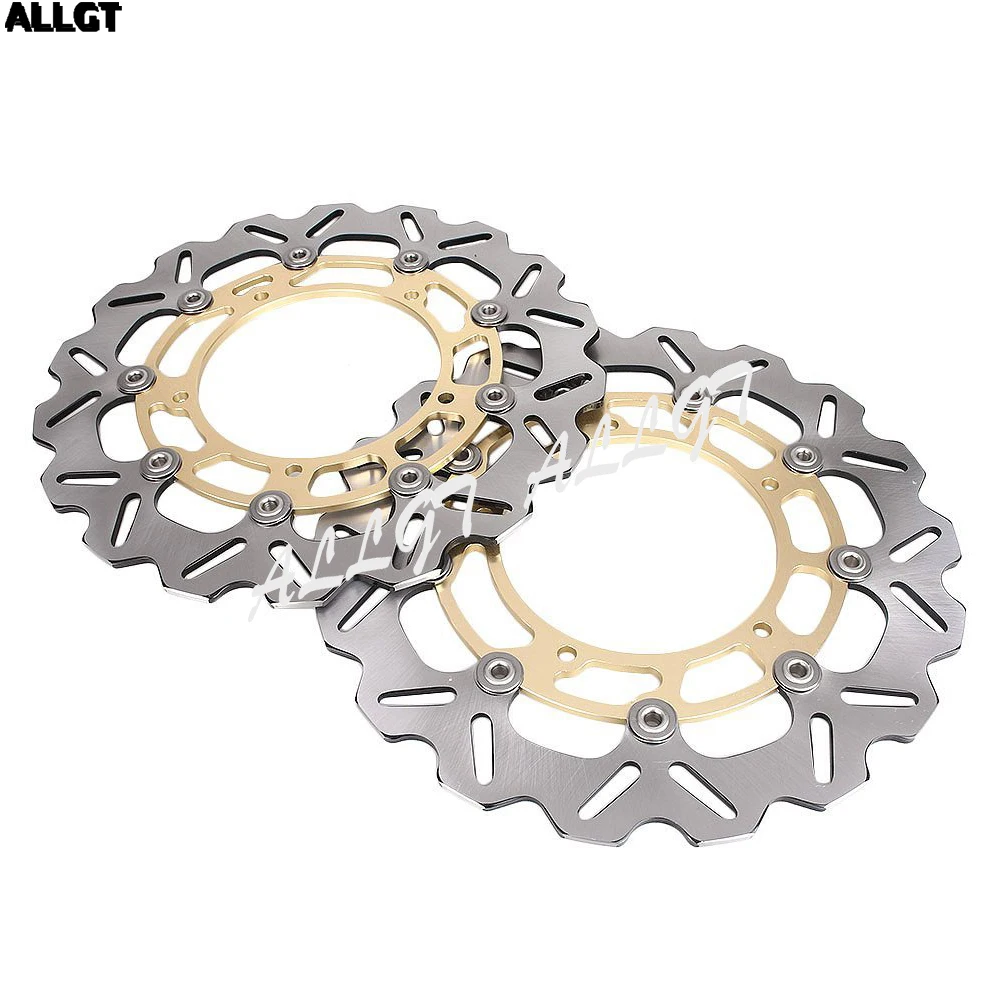 ALLGT золото спереди тормозные диски пригодный для YAMAHA 2005 2006 2007 2008 2009 2010 YZF R6 & 2011 R1 и