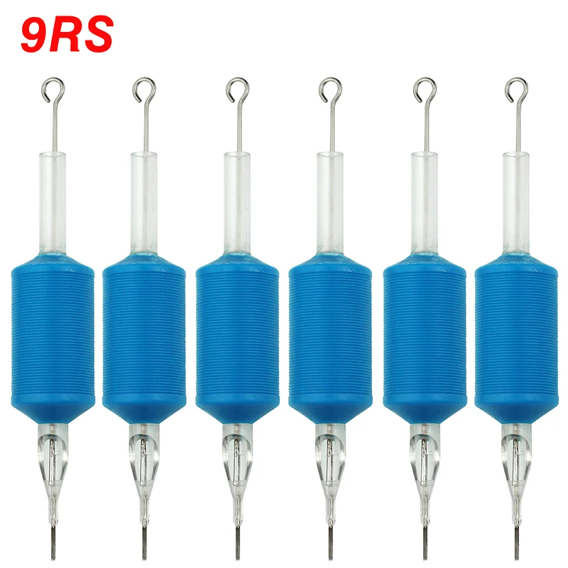 

OPHIR 6PCS/Lot 9RS Blue Disposable Tattoo Tube Tips with Nozzle Needles Grip _TA111(9RS)-6x