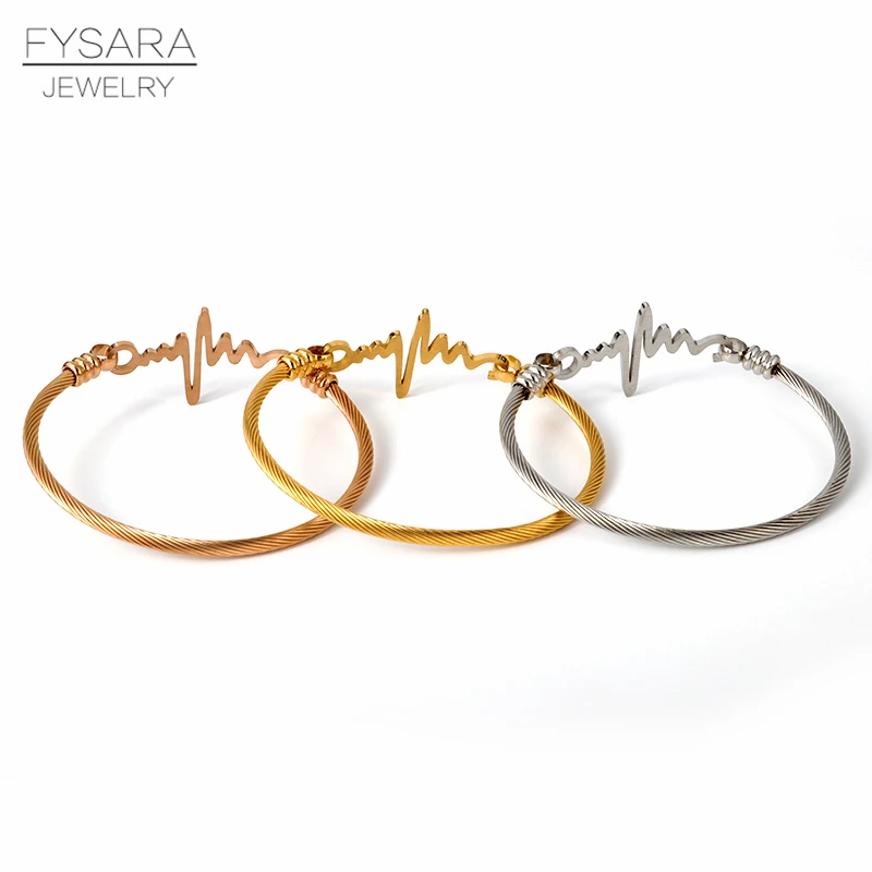 FYSARA, Ретро стиль, персонализированный кабель, провод, манжета, браслет, браслеты для женщин, браслет с элементос электрокардиограммы, модные ювелирные изделия, аксессуары