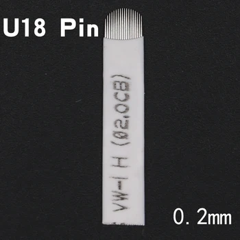 

0.2mm 50PCS U 18 Pin Permanent Makeup Eyebrow Tattoo Blade Microblading Needles Blade For 3D Embroidery Manual Tatoo Pen