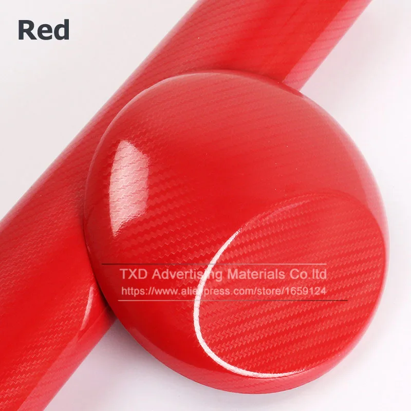 1,52*20 м/рулон Супер Глянцевая Золотая 5D Углеродное Волокно Винил 5D углеродное волокно пленка 5D углеродное волокно пленка для автомобиля мотоцикла - Название цвета: Red