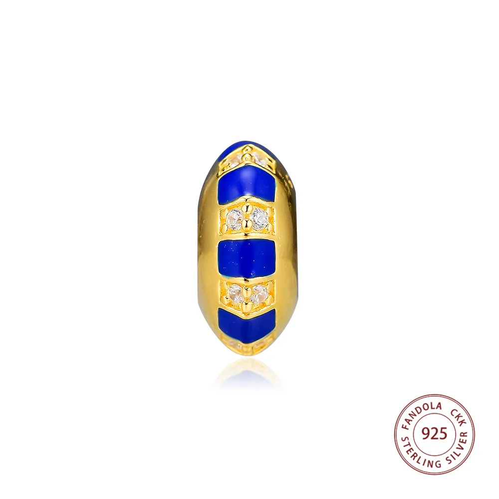 CKK подходит для оригинального браслета Argent 925 пробы серебряные экзотические камни и полосы разделитель Подвески Бусины DIY Изготовление ювелирных изделий крален