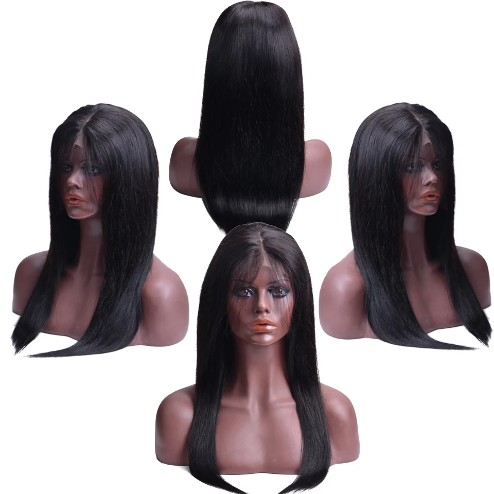 

4x4 Straight Lace Closure Human Hair Wigs for Black Women Peruvian Remy 4x4 Lace Closure Wigs With Baby Hair Pre Plucked