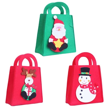 

Merry Christmas Santa Claus Candy Socks Bag Cloth Xmas Party Christmas Decorations For Home Free Shipping