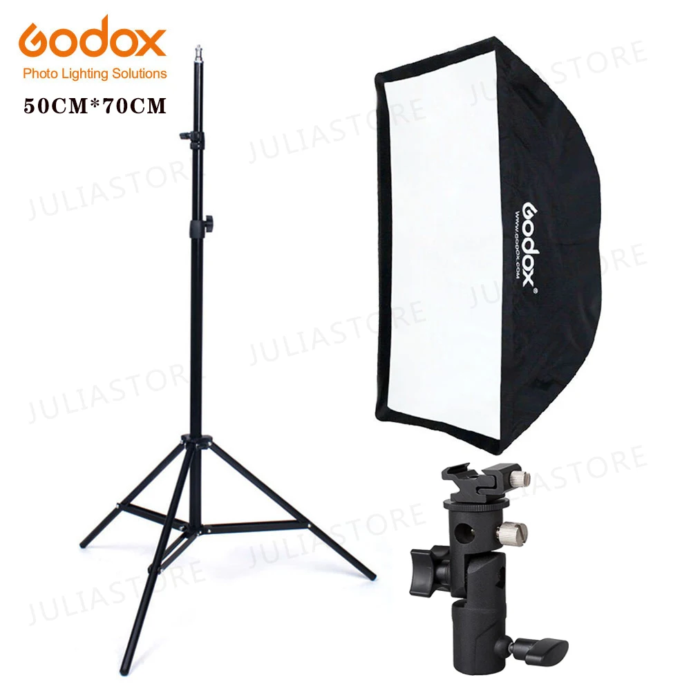 

Godox 50x70 см зонтик софтбокс + Горячий башмак кронштейн + 190 осветительная стойка комплект для вспышки Speedlite