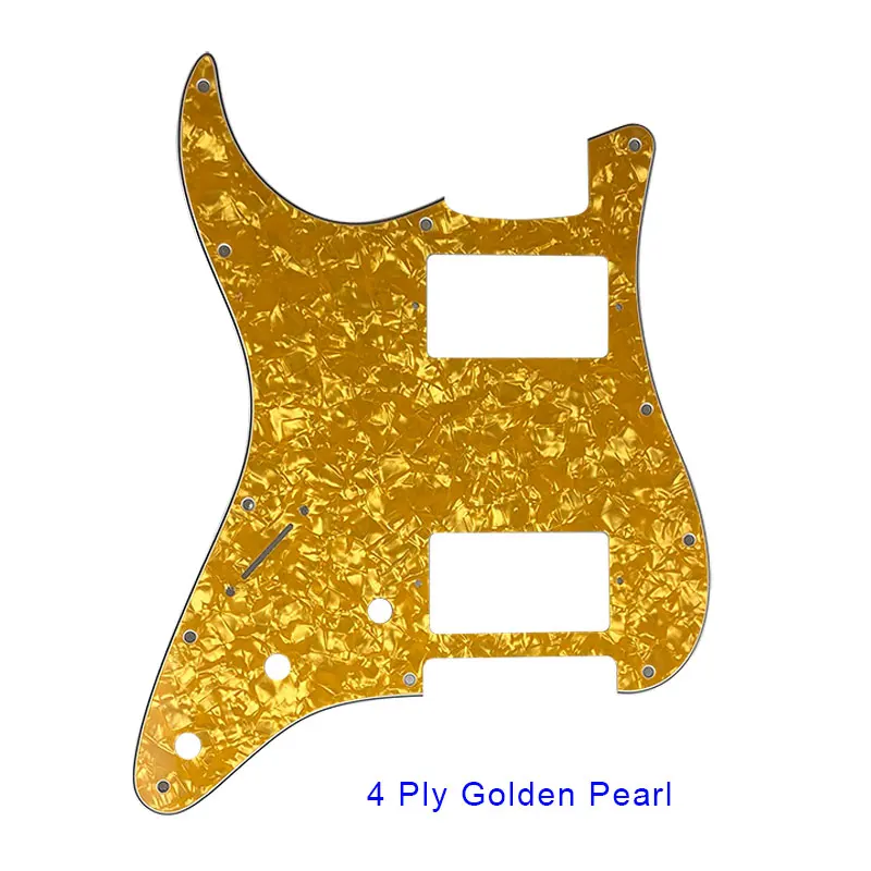 Pleroo аксессуары для гитары pickguards 11 отверстий для левшей США/Мексика стандарт ST HH гитара Stratocaster с PAF Humbucker - Цвет: 4 ply golden pearl