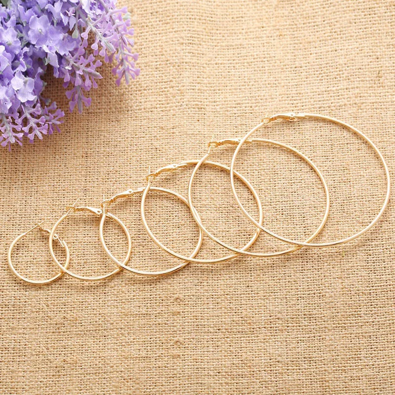 

H:HYDE Gold Color Stainless Steel Big Hoop Earrings for Women Round Circle Earrings Brincos Jewelry Party Rock Gift Two colors