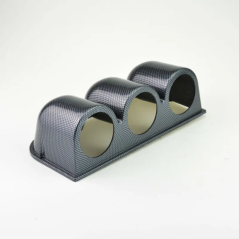 52mm Sturdy Plastic Car Gauge Pods Carbon Color Triple Dash Mountable