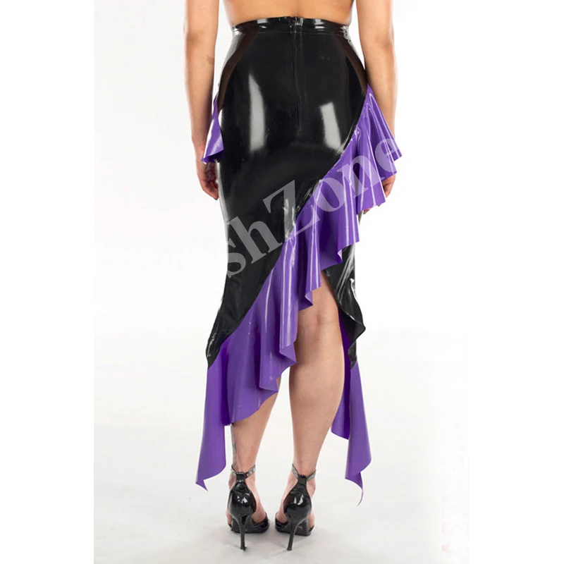 Женский дизайн с оборками модная латексная юбка