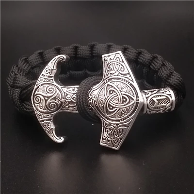 Odin Ворон славянский Коловрат Тор молот Мьёльнир мужские Vikingos Triskele троица Викинг браслет Valknut Vegvisir руны ювелирные изделия - Окраска металла: 17