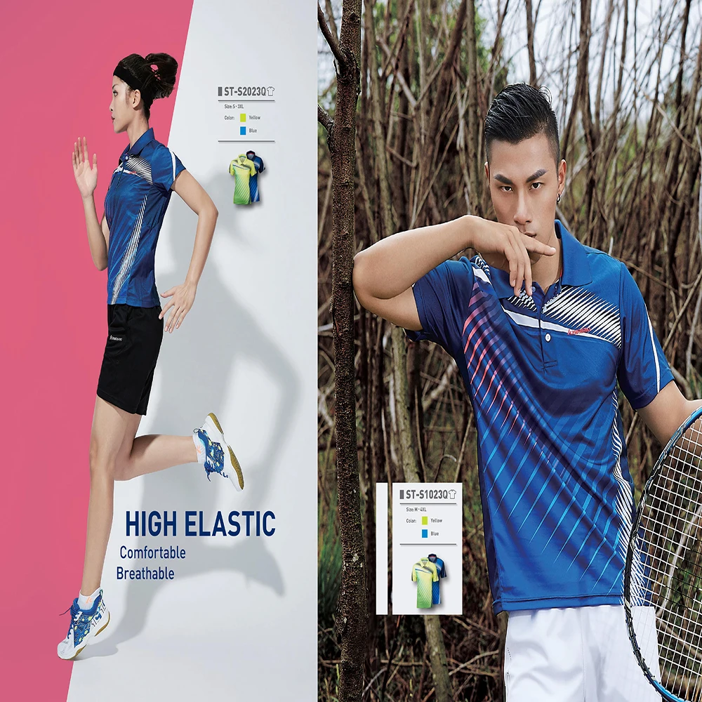 Хлопковая мужская и женская футболка для бадминтона летняя спортивная тенниса с