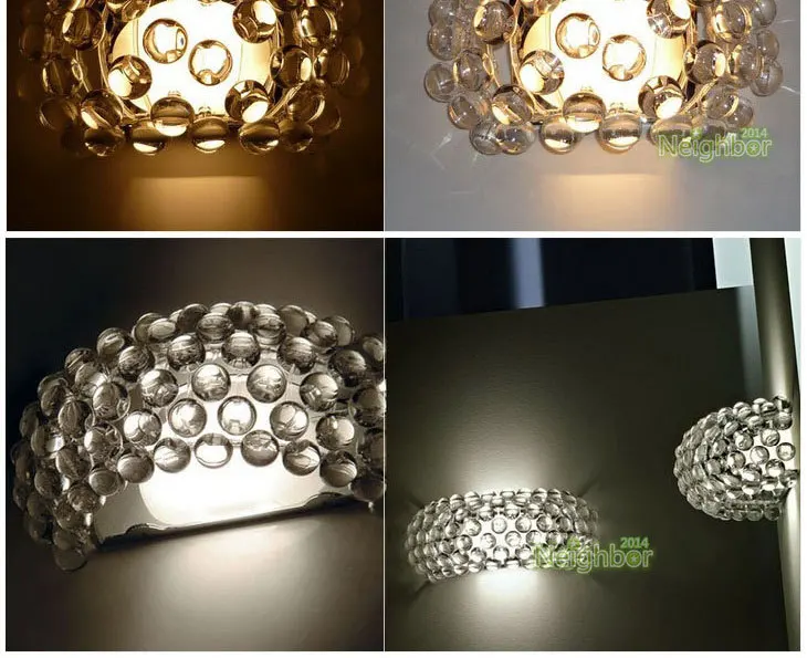 Modern Caboche Acrylic Ball Wall Lamp Home Indoor Living Room Lighting Fixtures 