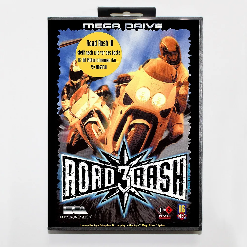 Road rash 3 16 бит SEGA MD игровая карта с розничной коробкой для Sega Mega Drive Genesis|sega md game card|road