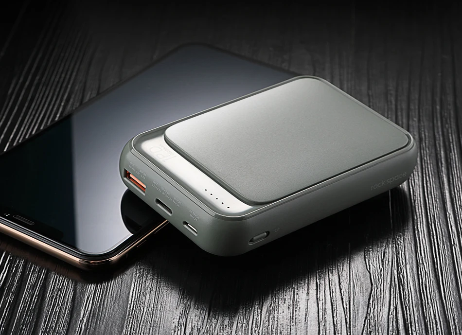 ROCK PD QC 3,0 10000 мАч Мини банк мощности 18 Вт внешняя батарея USB PD type C быстрая зарядка банк питания для iphone samsung S10