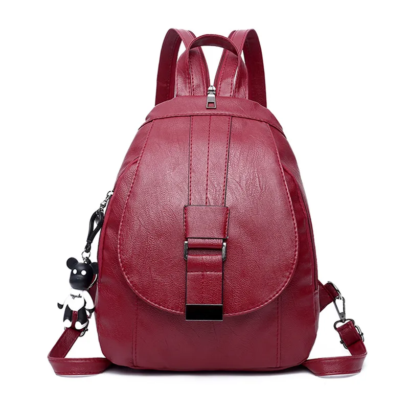 Черный рюкзак, женские винтажные рюкзаки для школы, маленькая сумка через плечо, женский рюкзак для девочек-подростков, Sac a Dos Softback - Цвет: Красный