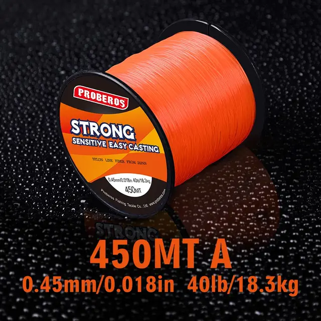 Buy 1PC Nylon Line 450M 500M Orange Fishing Line 2kg 18.3KG Monofilament Line