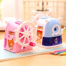 Deli 0665 Волшебная лодка руль точилка для карандашей натуральная ручная мультяшная ручка нож механический пластиковый дюбель точилка для карандашей для студентов