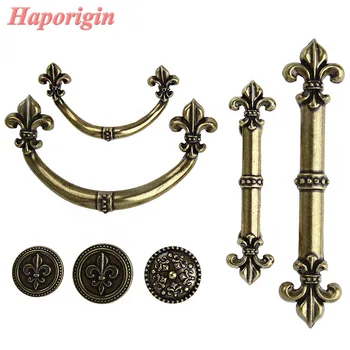 

New 2pcs Antique Kitchen Cabinet Drawer Handles Euro-Style Furniture Knobs Vintage Wardrobe Drawer Handles Cupboard Bars Pulls