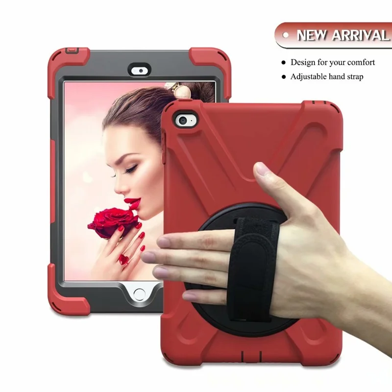Red Чехол для Apple iPad 2/3/4 Чехол подставка с длинным ремешком на плечо Heavy Duty силиконовый Безопасный детский чехол для iPad 2/3/4 чехол 9," kimTHmall - Цвет: Red