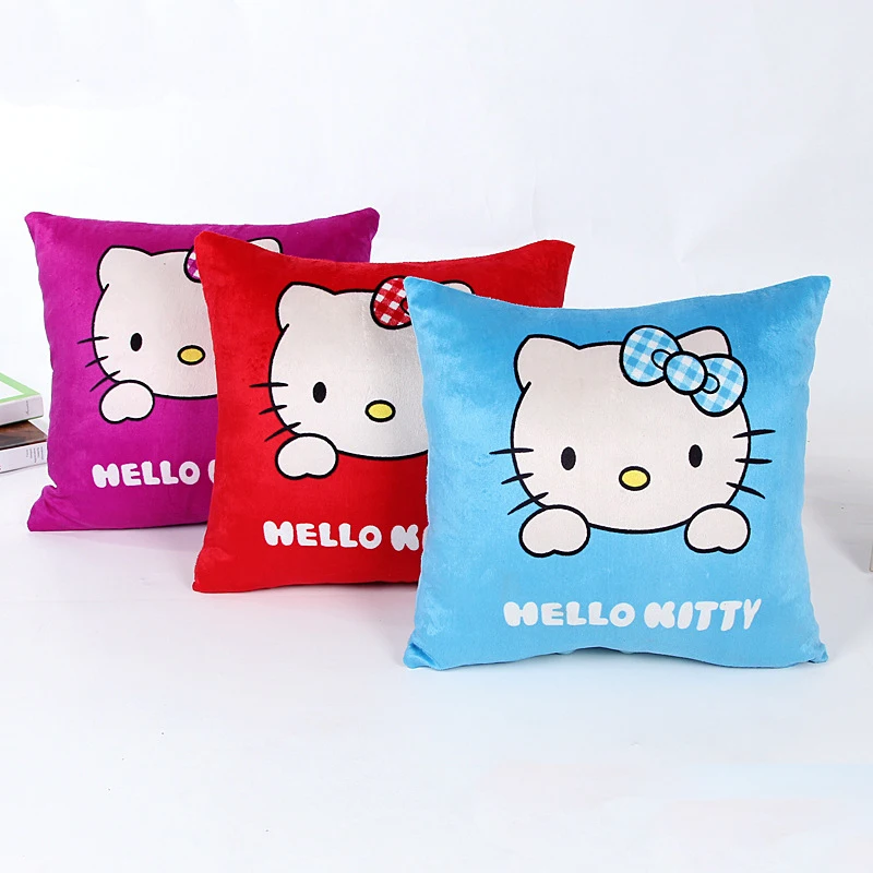 Set Of 2pcs Hello Kitty Plush Square Throw Pillow Case Wedding
