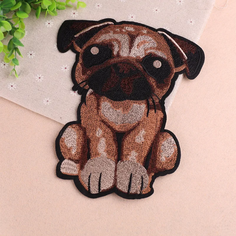 Clothes decoration patch stickers large cute puppy embroidery cloth stickers  standard embroidery stickers