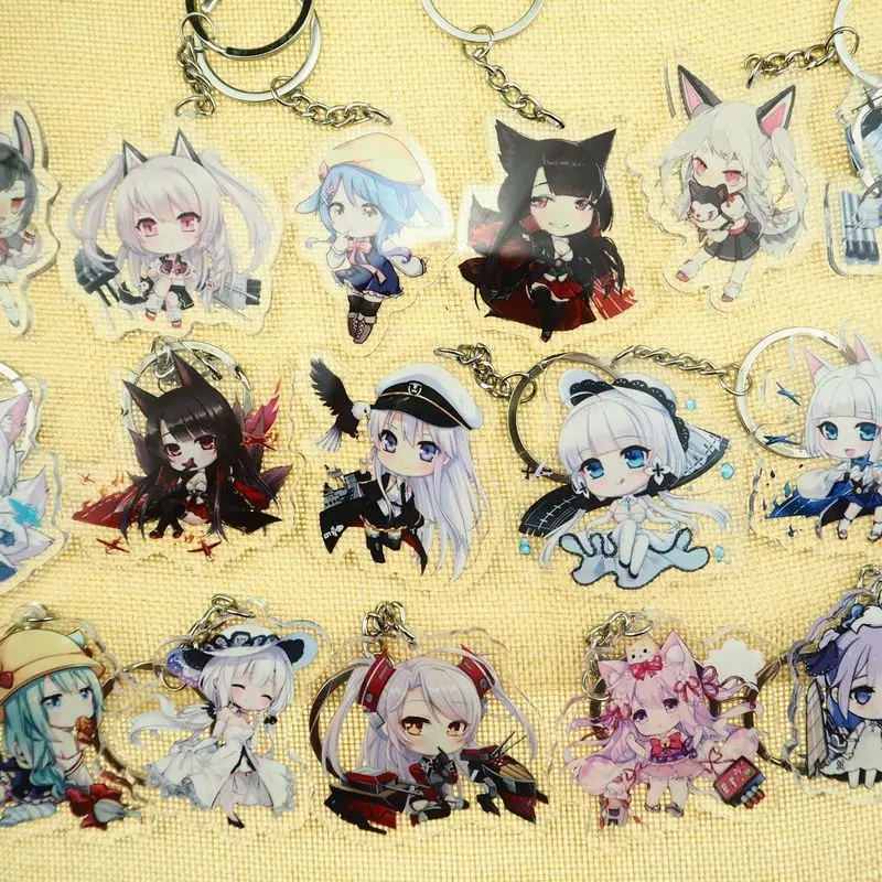 

Animation Azur Lane Azur Lane IJN Akashi/USS Laffey Key chain double sided acrylic Keyrings