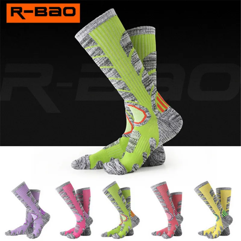 3 Pairs R-BAO RB3301 Ski Socks 85% Cotton Hiking Socks Outdoor Women's Sports Socks Spring Winter Fit to Size 35-39