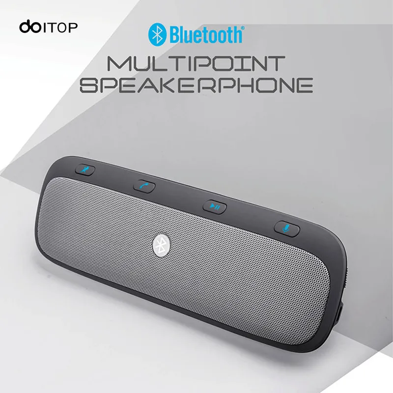 DOITOP Wireless Bluetooth Speaker With Mic Car sun visor Handsfree Multipoint Speakerphone Audio Music Adapter For iPhone Pad PC |