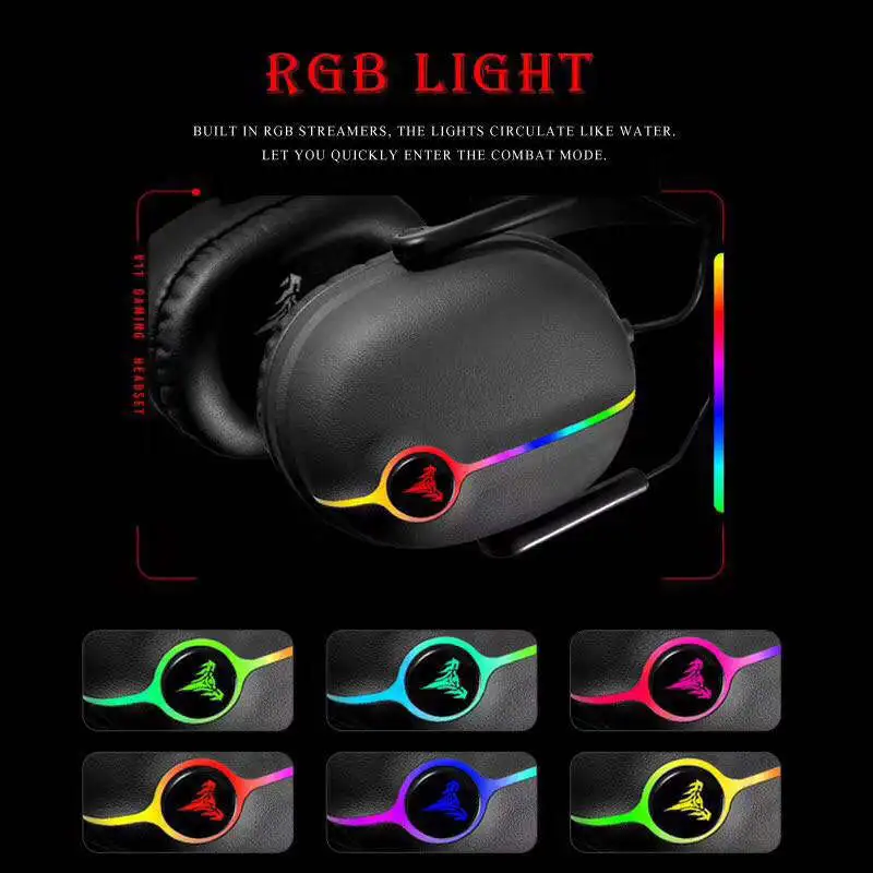  Gaming Headset Earphone Shock Bass High-End Luminous Electric Race 7.1 Audio Channel Wired Computer