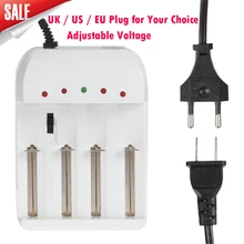 Ajustable universal 4 cargador de batería con ee. uu./reino unido/ue ac plug para aa/aaa/16340/18650/25500/26650/2670 batería recargable