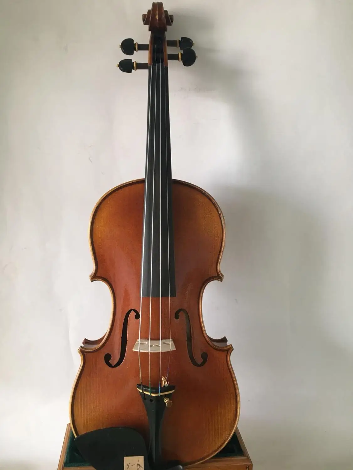 4/4 size violin Stradi Model 1715 one piece back flamed maple no.6