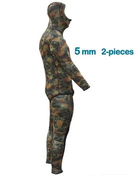 

5mm Neoprene Camo Spearfishing Wetsuit 2-pieces Design