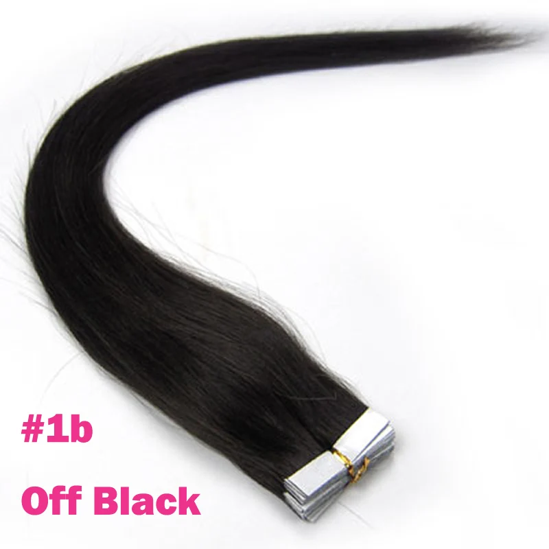 # 1B ZZHAIR, а так же 30 г-70g 1" 16" 1" 20" 2" 24" фабричного производства, переходящие плавно от темного к светлому) волос Пряди человеческих волос для наращивания 20 шт./упак. пряди волос на ленте, волосы на Клейкой Ленте имитирующей кожу - Цвет: # 1B