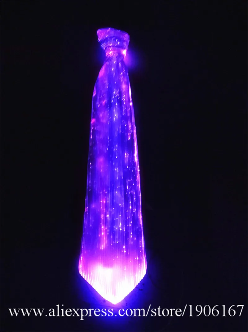 LED fiber light tie party party tie men's light color color stage show tie2