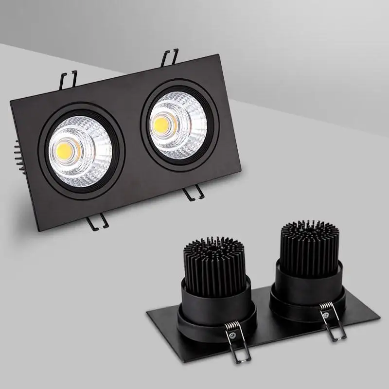 

10pcs Energy saving Recessed Double Dimmable led Downlight COB7W14W 10W 20W LED Spot light decoration Ceiling Lamp AC 110V 220V