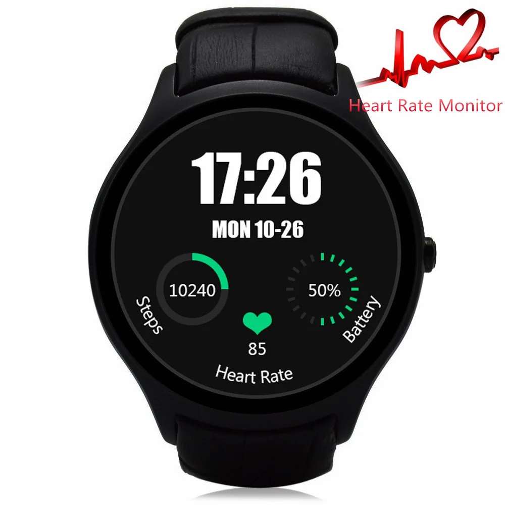 

Crcular Shape NO.1 D5 Android 4.4 Bluetooth GPS Smart Watch with Heart Rate Monitor Google Play GPS 512M RAM 4G ROM SmartWatch