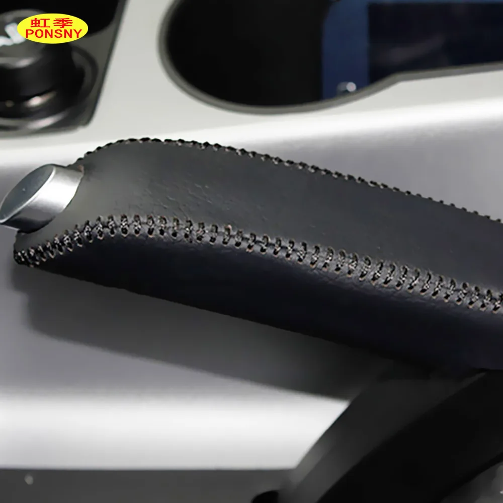 PONSNY Car Handbrake Covers Case for Ford KUGA 2013 Auto Handbrake Grips Black Lever Cover hand brake cover car interior accessories