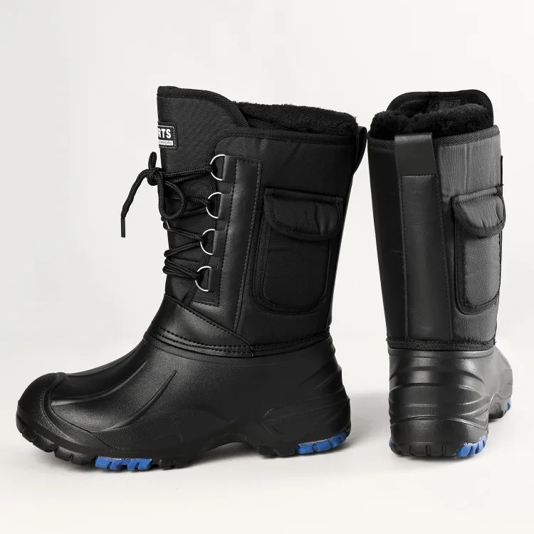Теплые водонепроницаемые ботинки из плотного флиса для рыбалки; зимние мужские уличные ботинки для катания на лыжах и пеших прогулок; теплые ботинки со стальным носком; нескользящая обувь