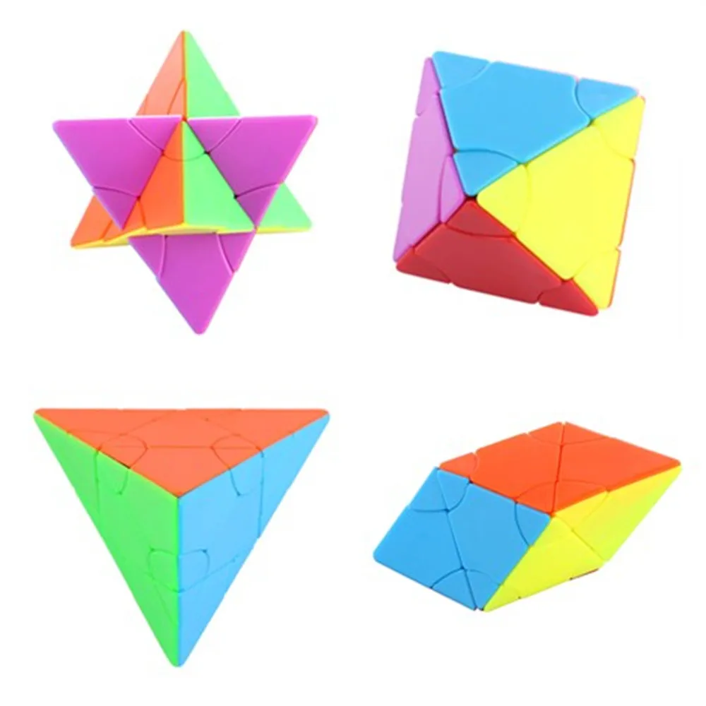 

4 Kinds Fangshi Lim 2x2 Changeable Pyramid Six-color Prism Shaped Octahedron Speed Magic Puzzle Toys for Challenging Children